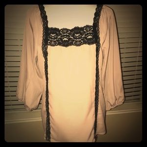 Blouse by Eight Sixty. Lace w/ light pink Satin.