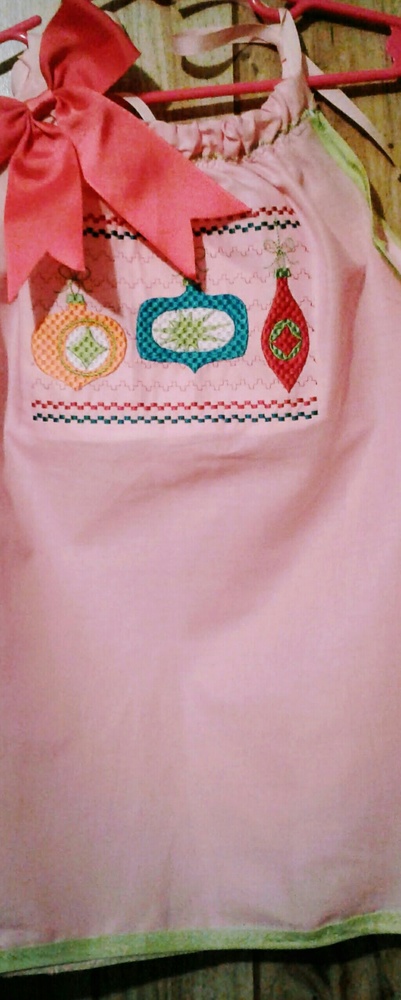 Faux smocked ornament Christmas dress