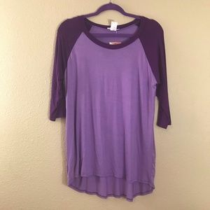 Honey & Lace Monrovia Raglan - Purple NWT