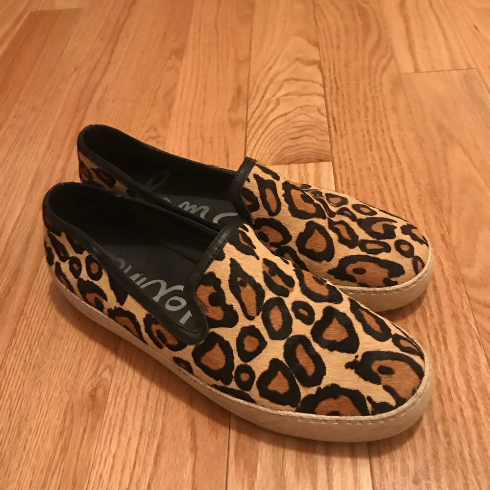 Sam Edelman Cheetah Cow Fur Sneakers