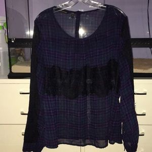 Purple and lace blouse