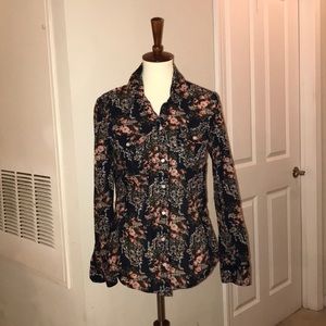 Lucky Brand rose flower button down
