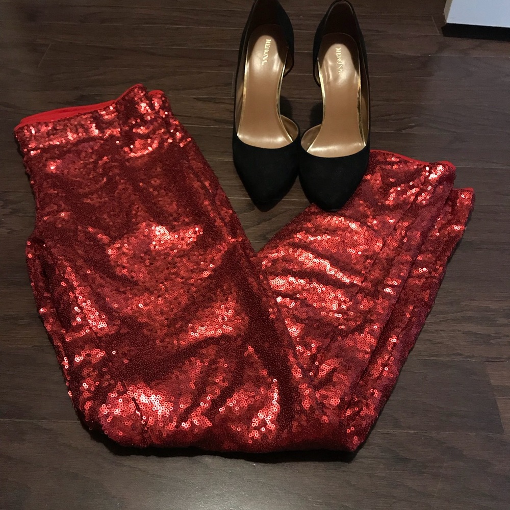 Gorgeous Red Sequin Leggings