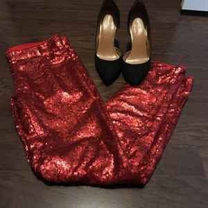 Gorgeous Red Sequin Leggings