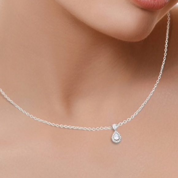 Drop pendant necklace sterling - Picture 2 of 4