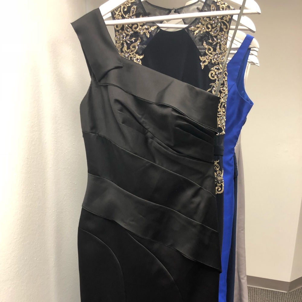 Black Vera Wang gown.