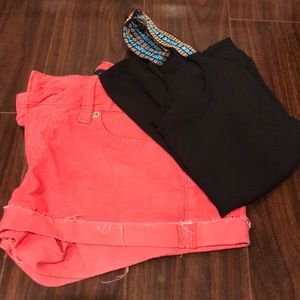 Coral Corduroy Shorts
