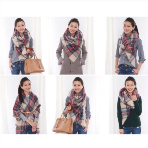 Plaid Oversized Blanket Scarf - Picture 3 of 4