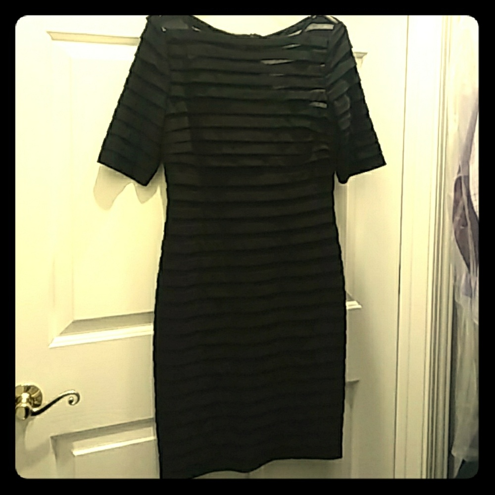 Black illusion top dress