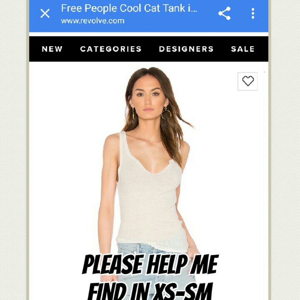 DESPERATELY ISO FREE PEOPLE COOL CAT TANKS