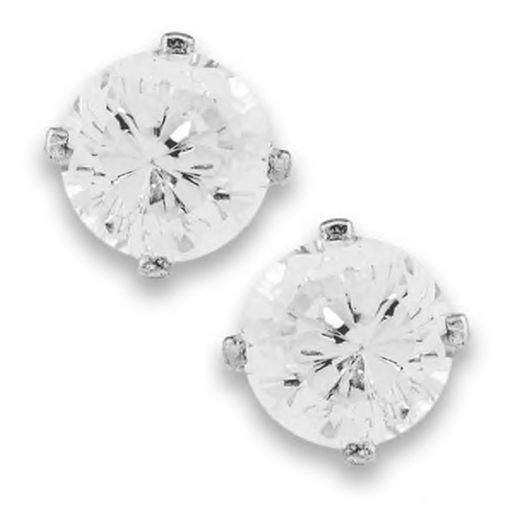 ❗️NEW❗️ sterling silver diamond stud earrings - Picture 1 of 4