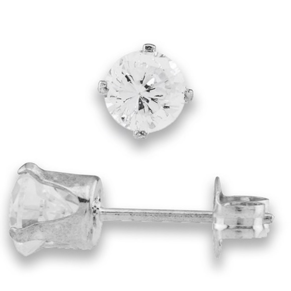 ❗️NEW❗️ sterling silver diamond stud earrings - Picture 3 of 4