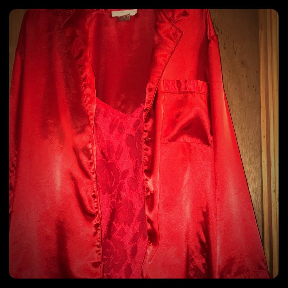 3 Piece Red polyester intimate apparel tops