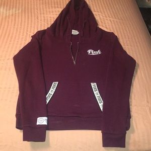 Burgundy PINK hoodie size L
