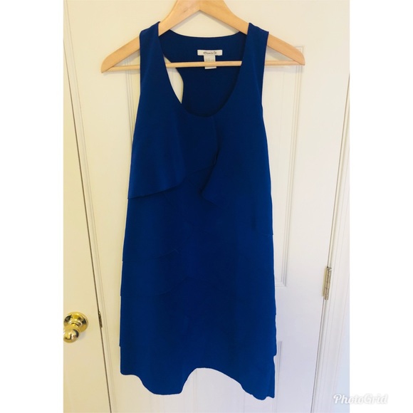 Hannah G Blue/Purple Racerback Silk Midi Dress - Picture 1 of 5