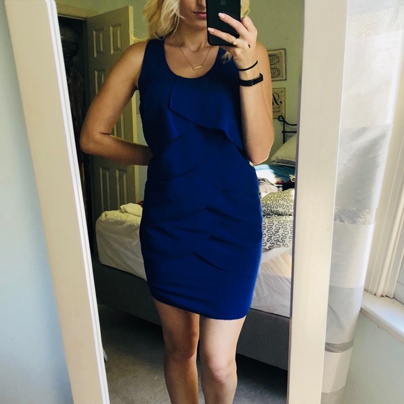 Hannah G Blue/Purple Racerback Silk Midi Dress - Picture 3 of 5