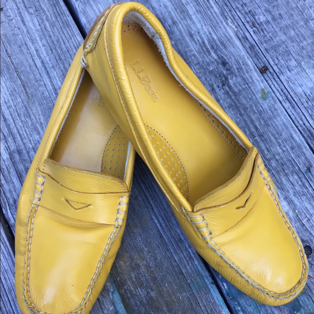 L.L. Bean Goldenrod Leather Driving Moccasins