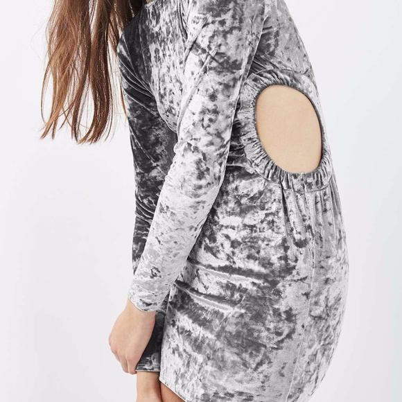 Last chance! TOPSHOP Crushed Velvet Cut Out Dress - Picture 2 of 8