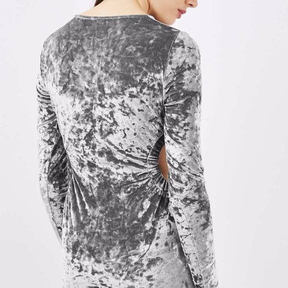 Last chance! TOPSHOP Crushed Velvet Cut Out Dress - Picture 4 of 8