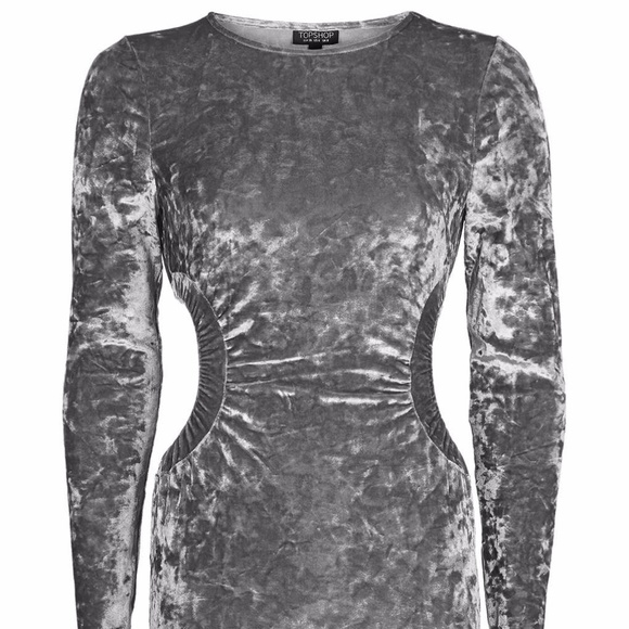 Last chance! TOPSHOP Crushed Velvet Cut Out Dress - Picture 3 of 8
