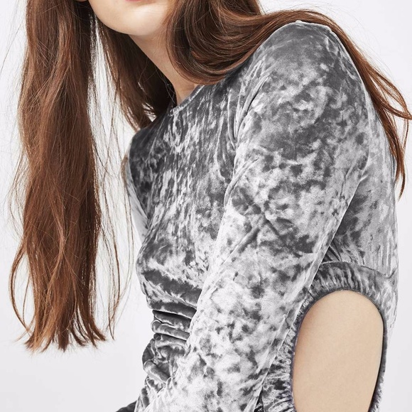 Last chance! TOPSHOP Crushed Velvet Cut Out Dress - Picture 5 of 8