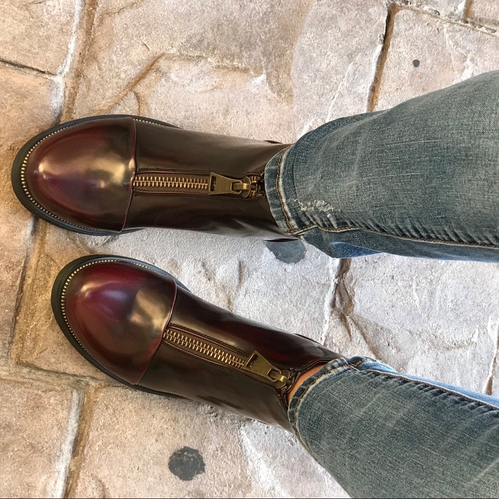 Burgundy Wine Zipper Rugged Boyfriend Creeper Boot - Picture 5 of 8