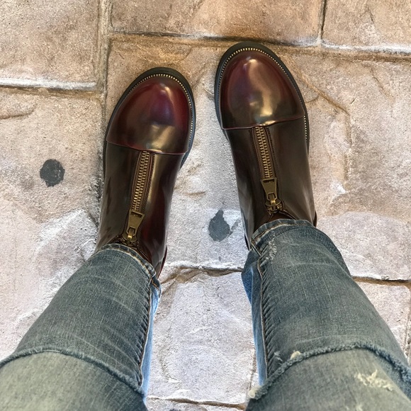 Burgundy Wine Zipper Rugged Boyfriend Creeper Boot - Picture 8 of 8