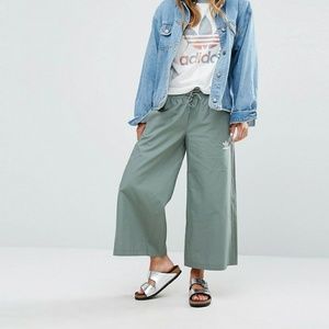 Adidas green gray culottes