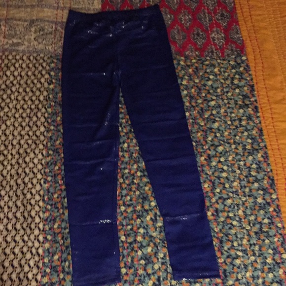 Medium shiny royal blue leggings. Never been worn. - Picture 1 of 1