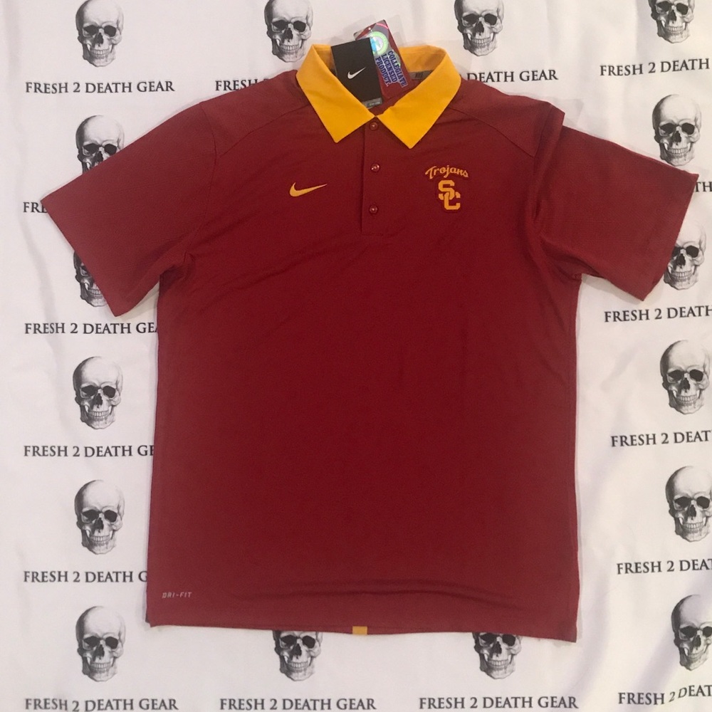 Nike USC Trojans Polo Shirt USC Football Dri-Fit