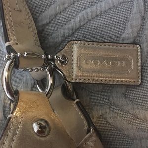 Coach Lynn champagne shoulder hobo bag.