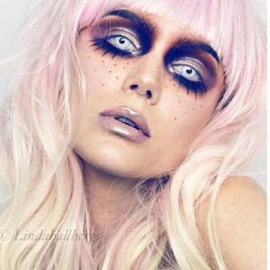 Light Pink to Blonde Ombre Wig with Bangs