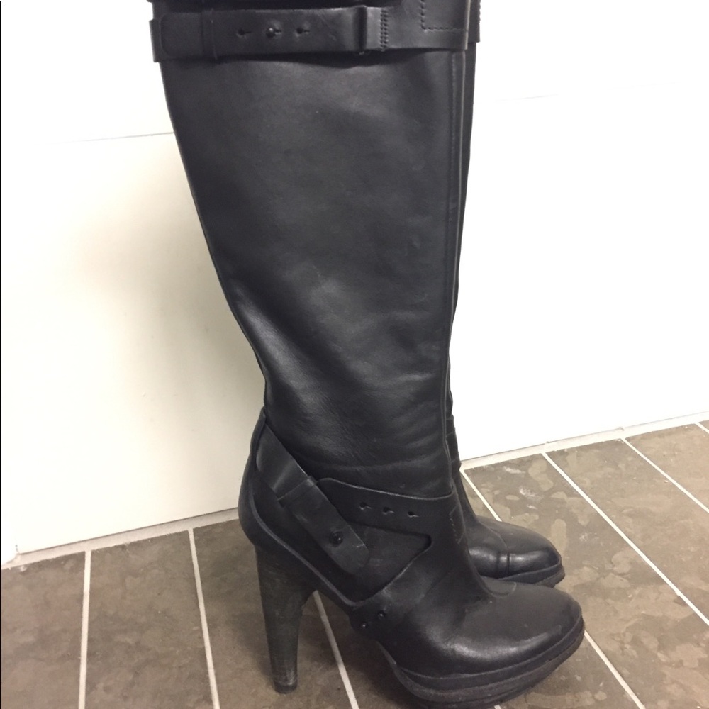 High Quality Black leather Boots- Tsubo