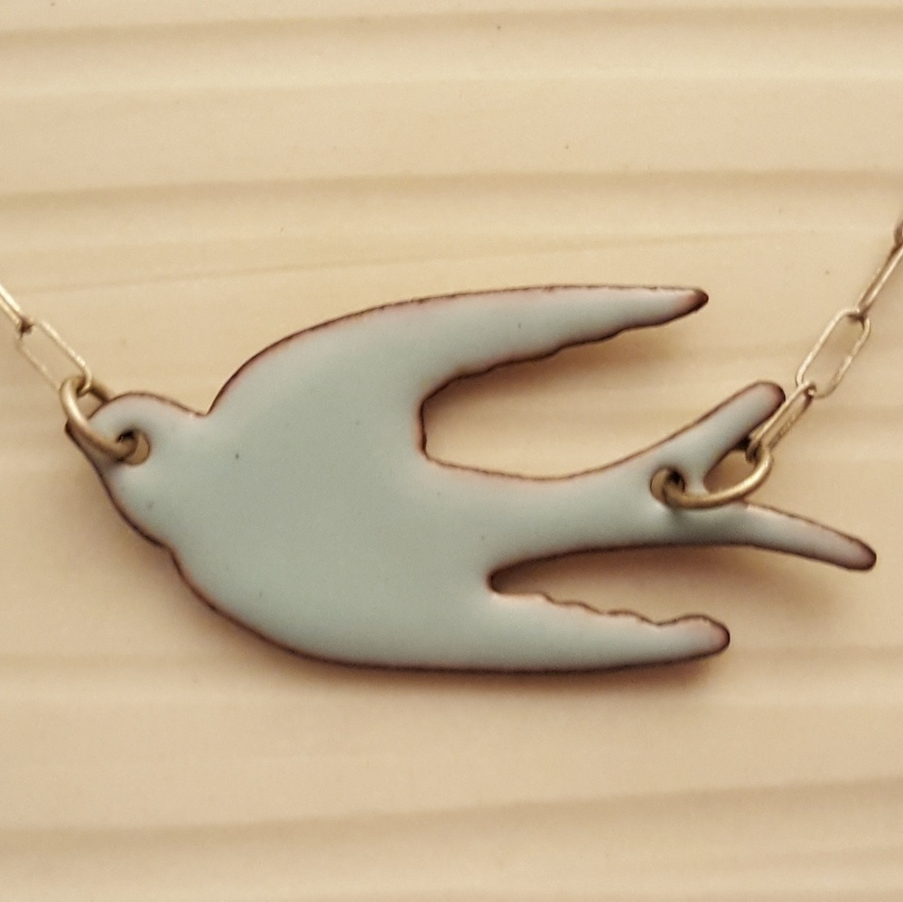 New handmade reversible swallow necklace