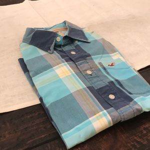 Hollister Plaid Blue Button Up