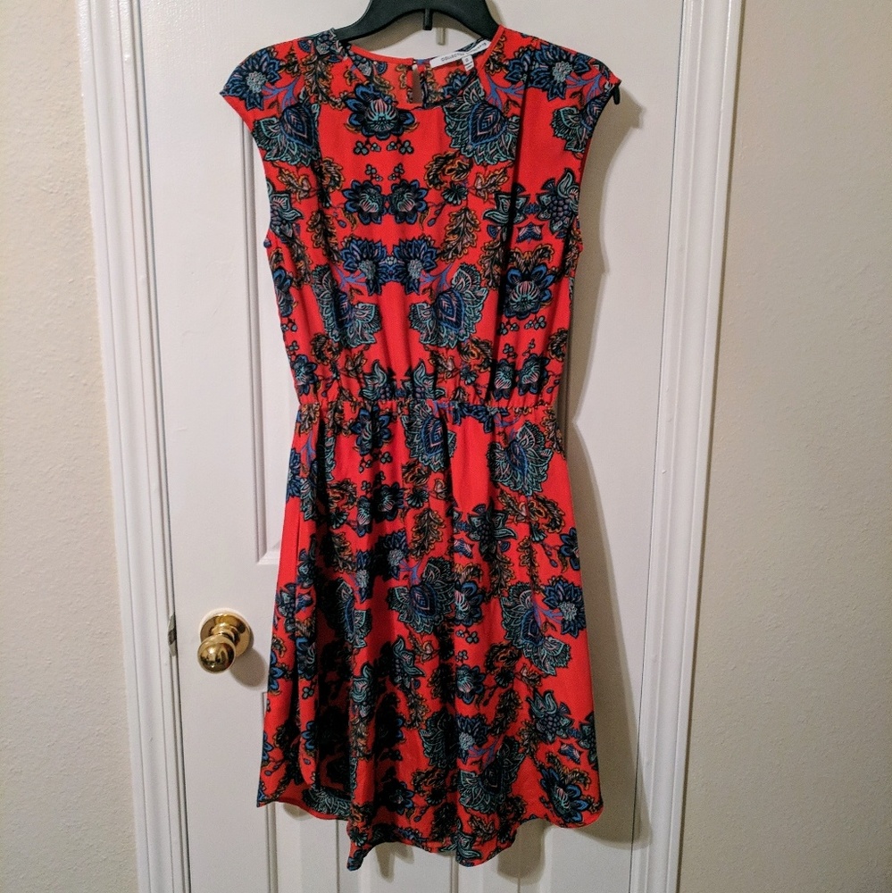 Cute red cinched waist dress
