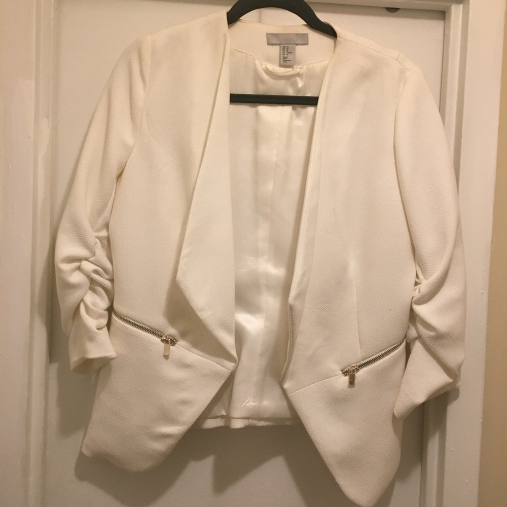 H&M white blazer