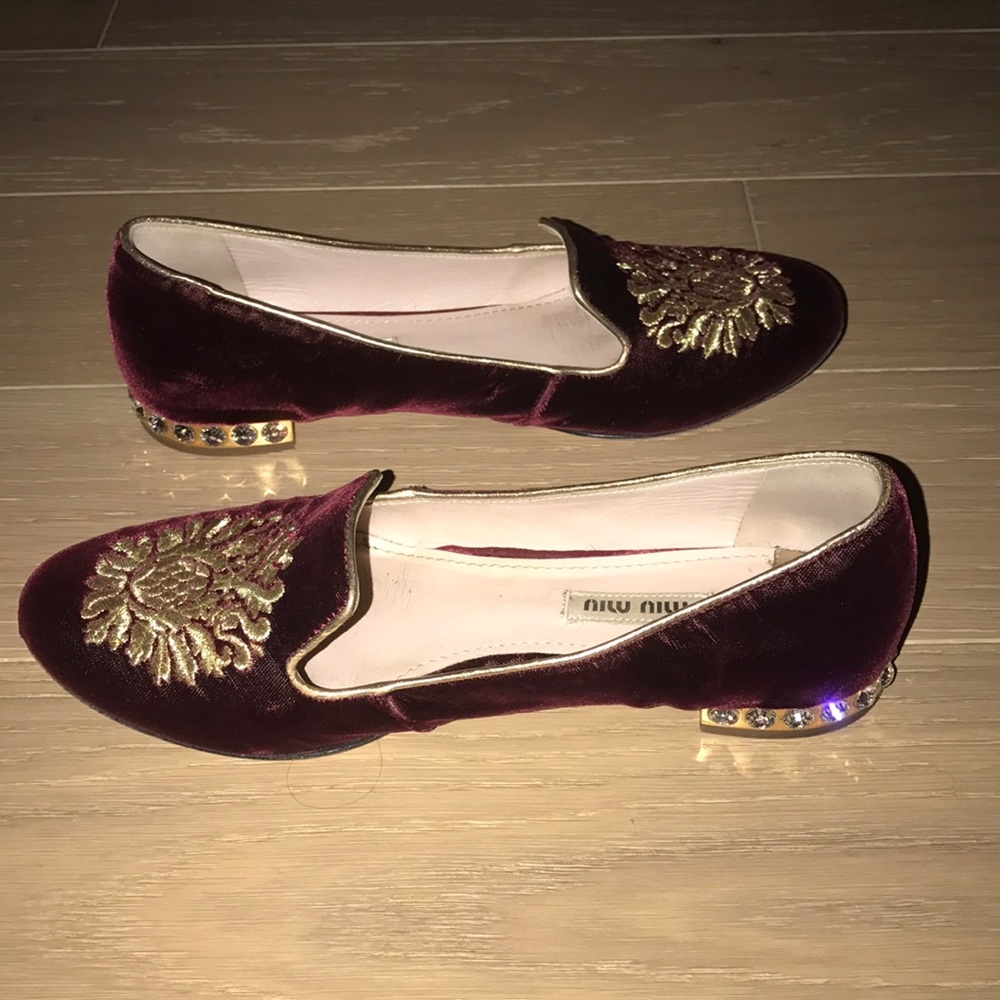 Miu Miu velvet smoking slippers