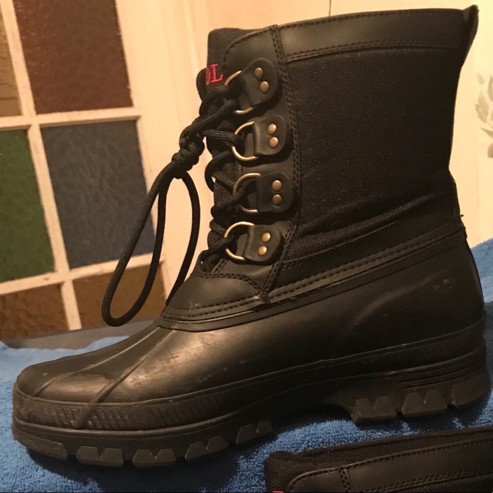 Men’s Black Rubber Boots, Polo Ralph Lauren, sz 9