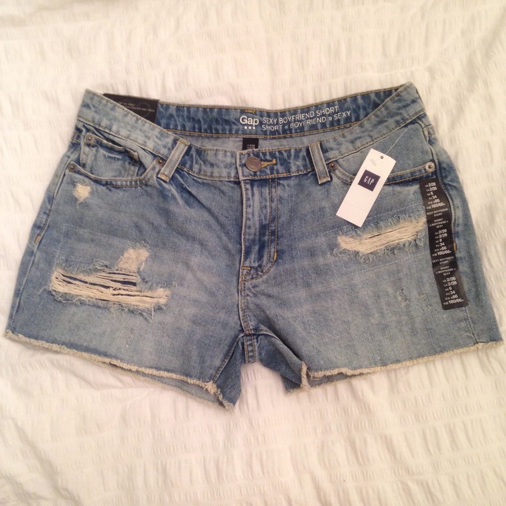 Gap Ripped Denim "Sexy Boyfriend Short"