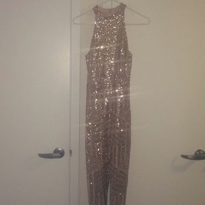 Medium Sequin jumpsuit in rose gold