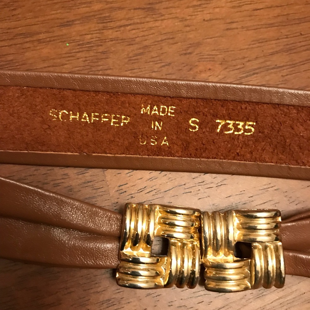 Vintage Schaffer Lamb Skin Belt with gold Buckle