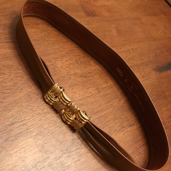 Vintage Schaffer Lamb Skin Belt with gold Buckle - Picture 2 of 4