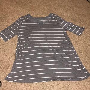Grey and white striped shirt