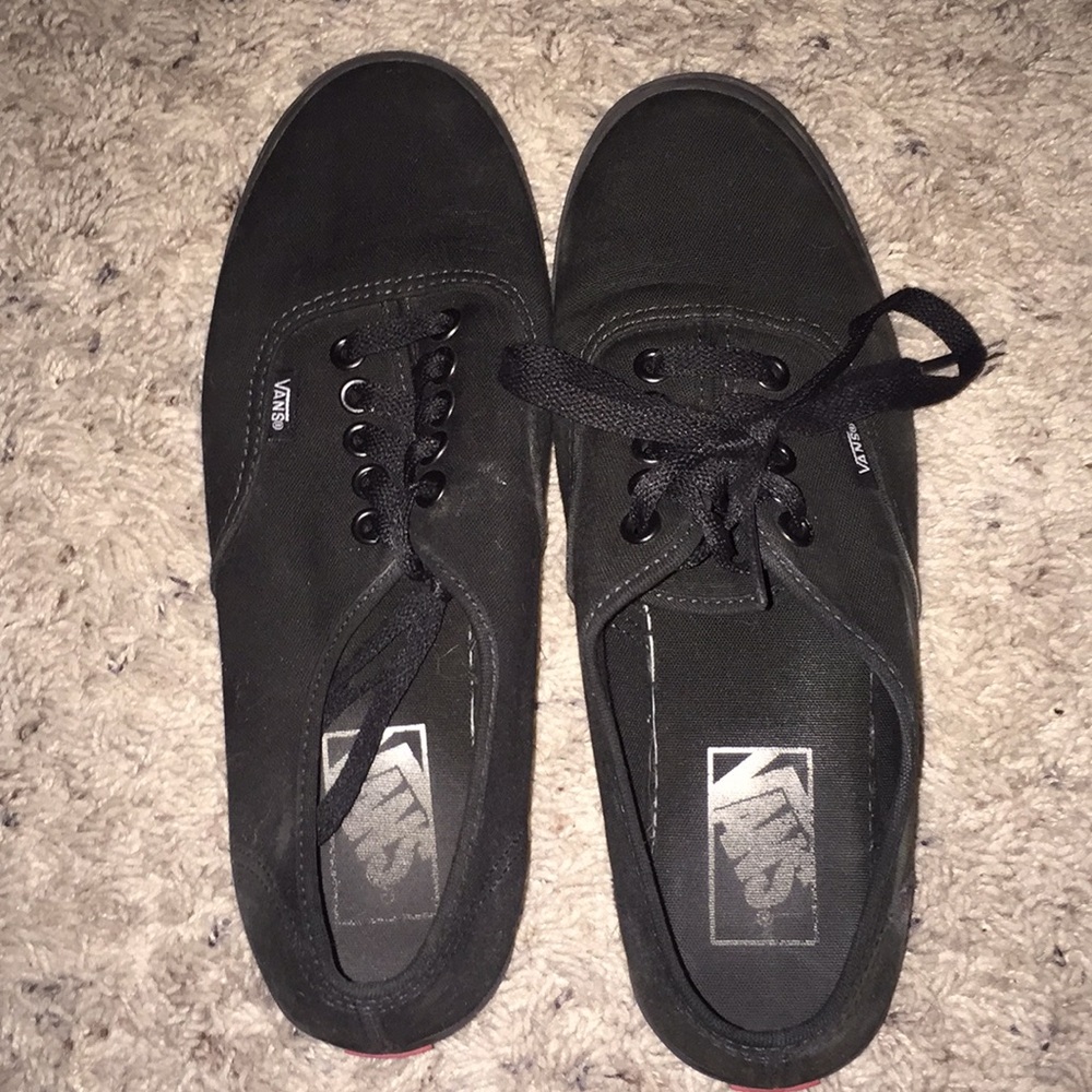 All black low-top vans