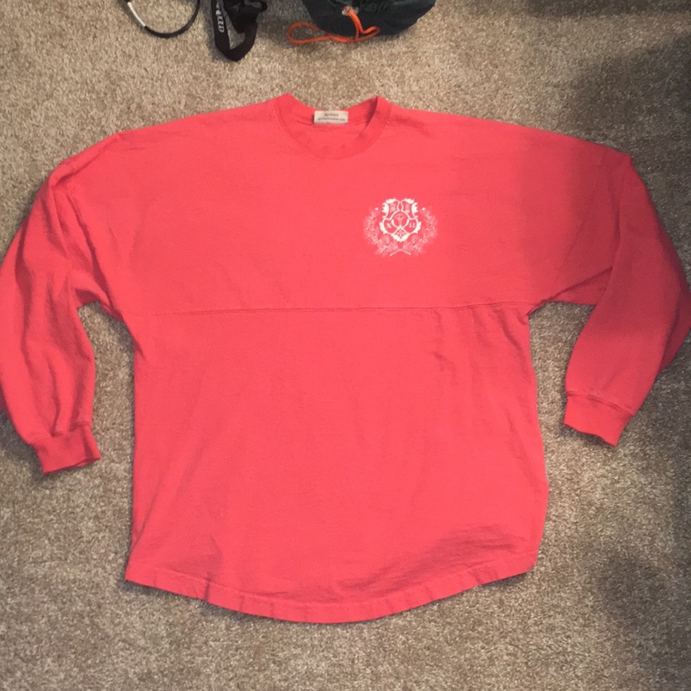 Chi Omega Spirit Jersey in coral size small crest