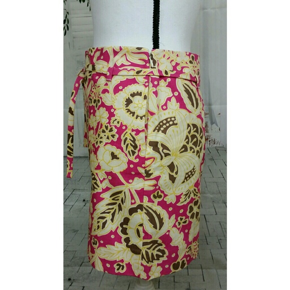 J. Crew Mini Skirt Pink Leaf print Size 2 - Picture 3 of 7
