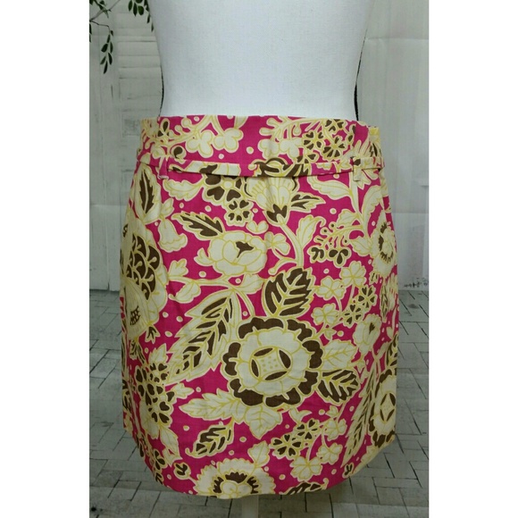 J. Crew Mini Skirt Pink Leaf print Size 2 - Picture 4 of 7