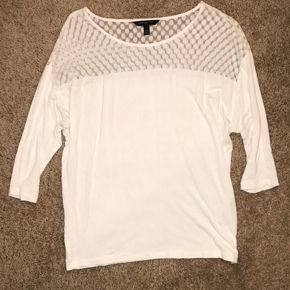 White shirt with sheer top