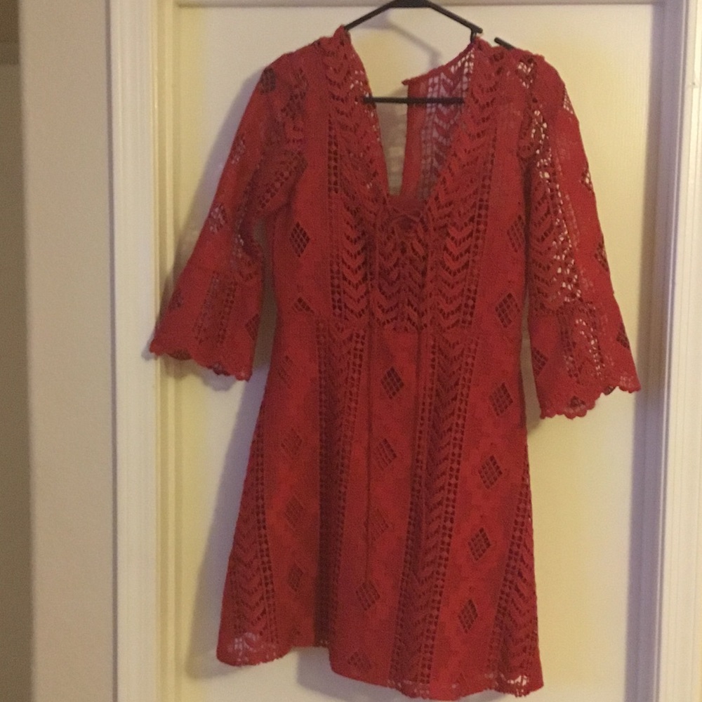 Gianni Bini Red Lace Dress Size 6